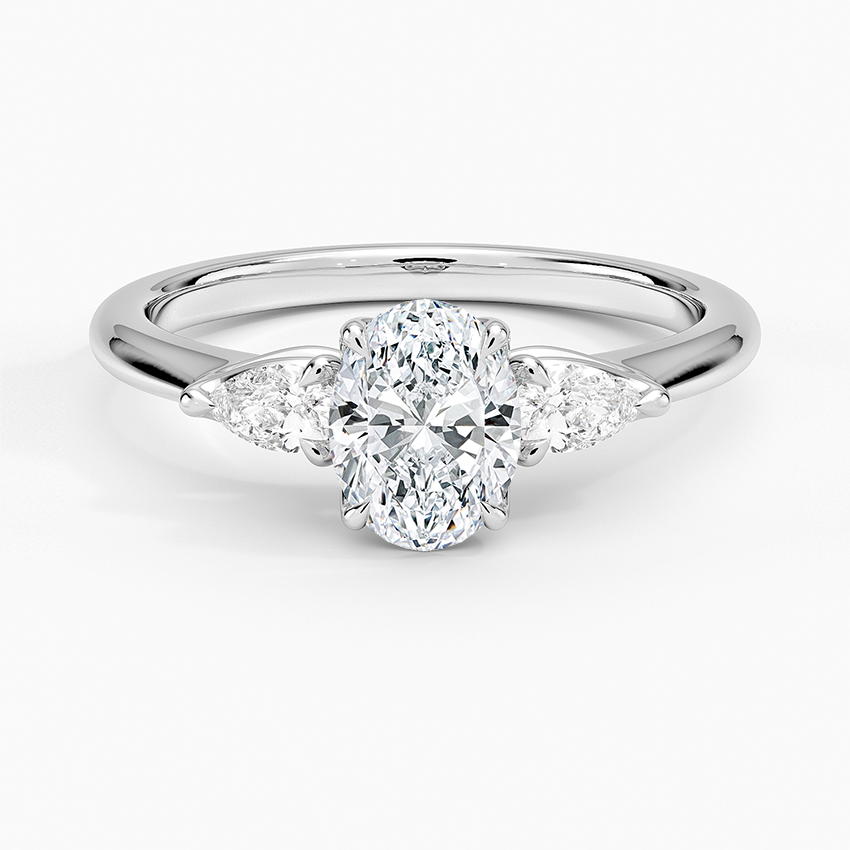 3/4CT Oval Lab Grown Diamond Three Stone Ring