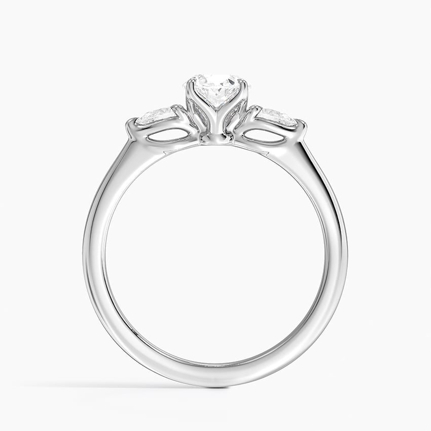 3/4CT Oval Lab Grown Diamond Three Stone Ring