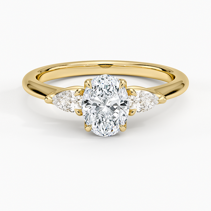 3/4CT Oval Lab Grown Diamond Three Stone Ring