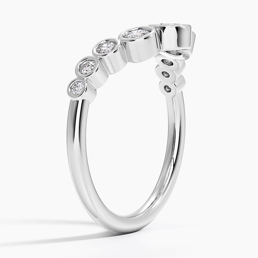 0.37 CTW Bezel Set Round Lab Grown Diamond 18k Wedding Band