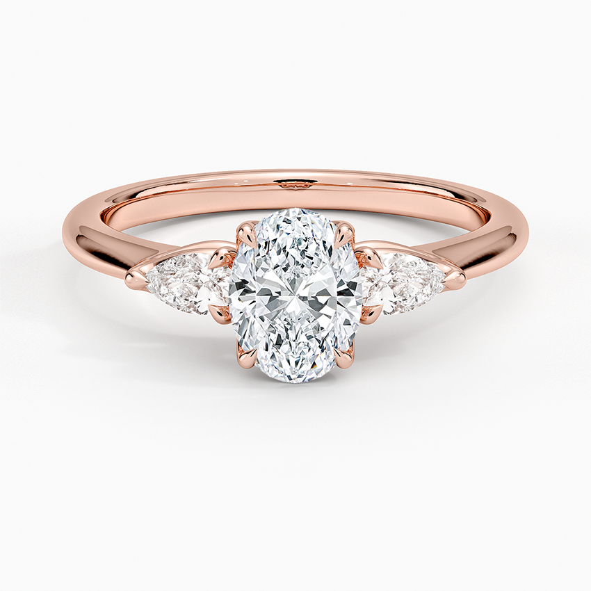 3/4CT Oval Lab Grown Diamond Three Stone Ring