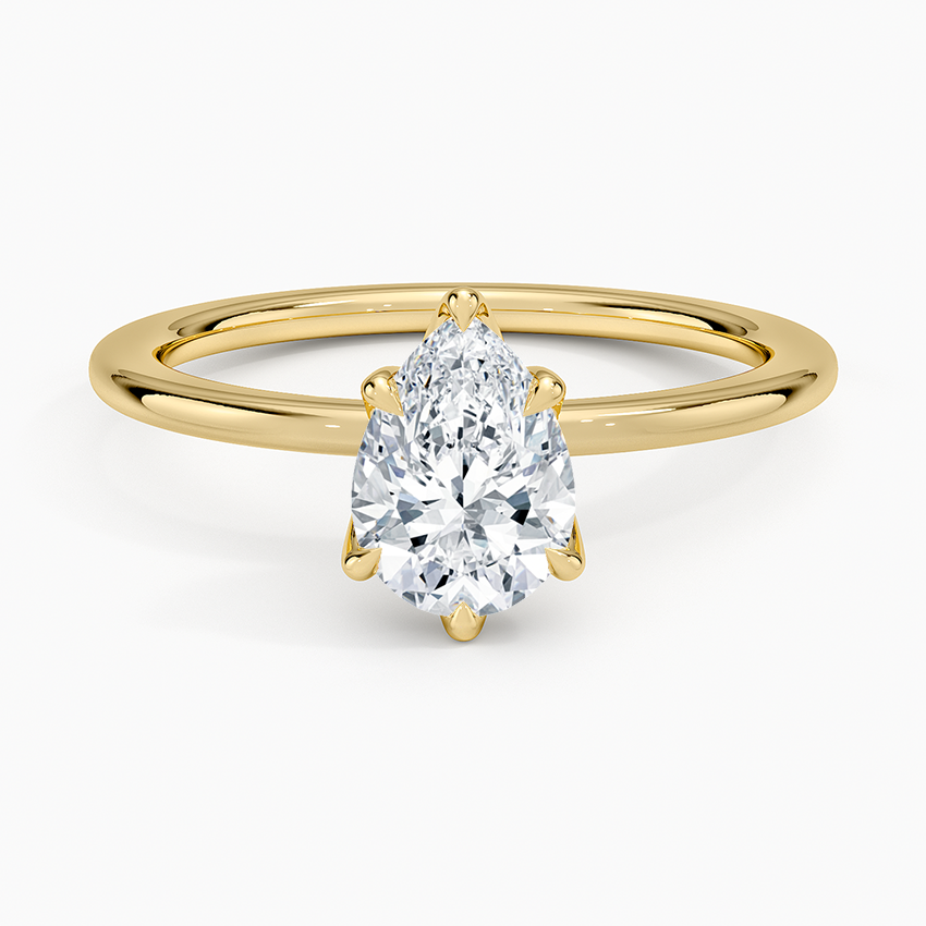 1CT Pear Lab Grown diamond Solitaire Ring