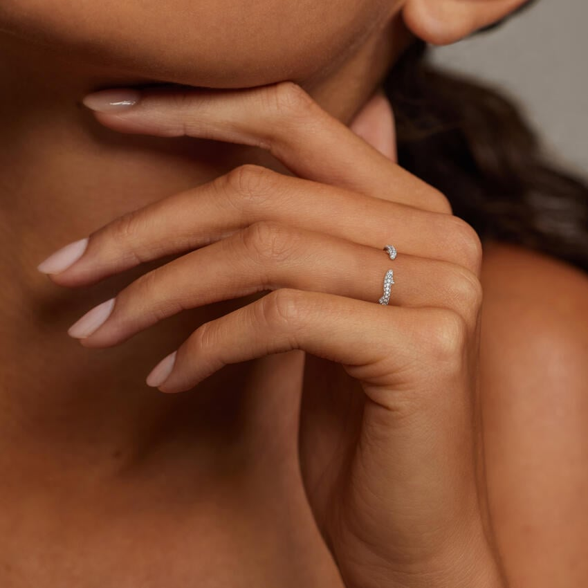 0.34CTW Round Lab Grown Diamond Open Gap Wedding Band