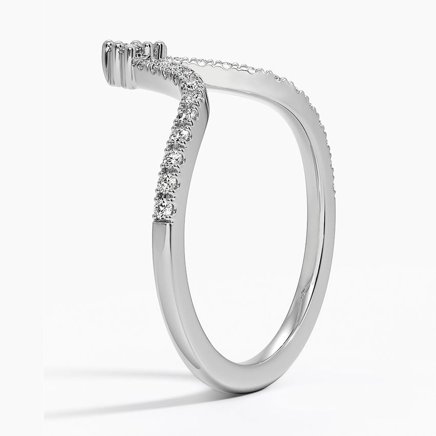 0.20 CTW Round Lab Grown Diamond V Shaped Wedding Band