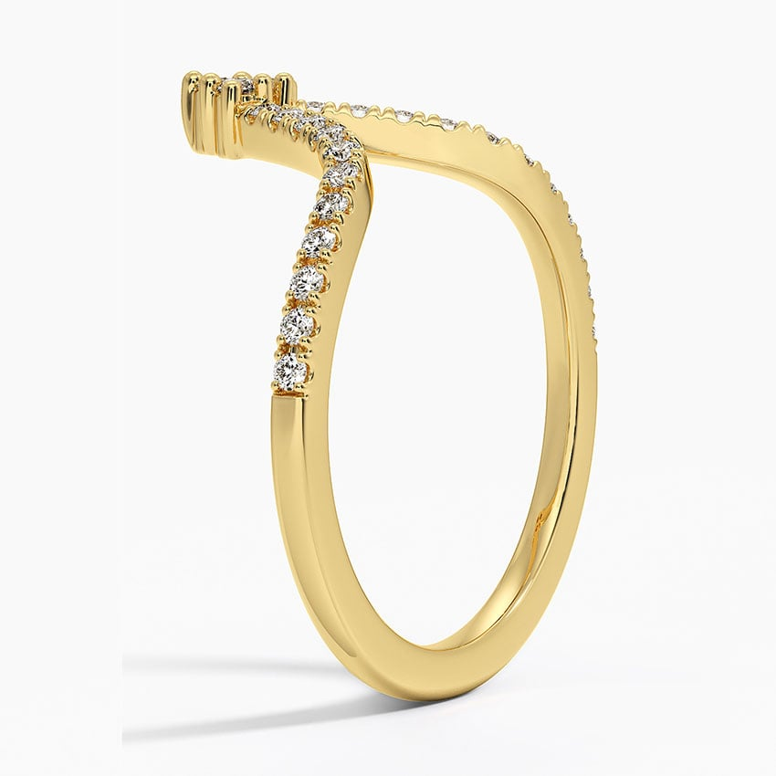 0.20 CTW Round Lab Grown Diamond V Shaped Wedding Band