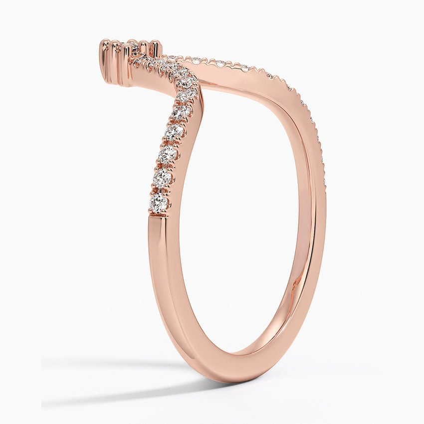0.20 CTW Round Lab Grown Diamond V Shaped Wedding Band