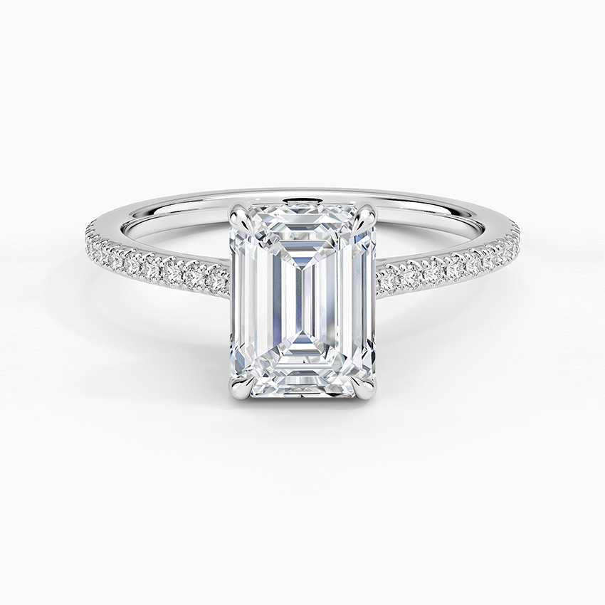 1 1/2CT Emerald Lab Grown Diamond Engagement Ring