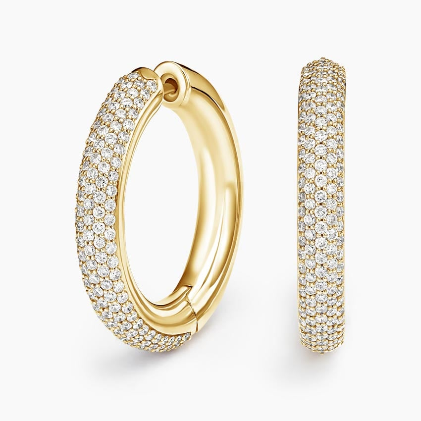 1.25 CTW Lab Grown Diamond Tube Hoop Earrings