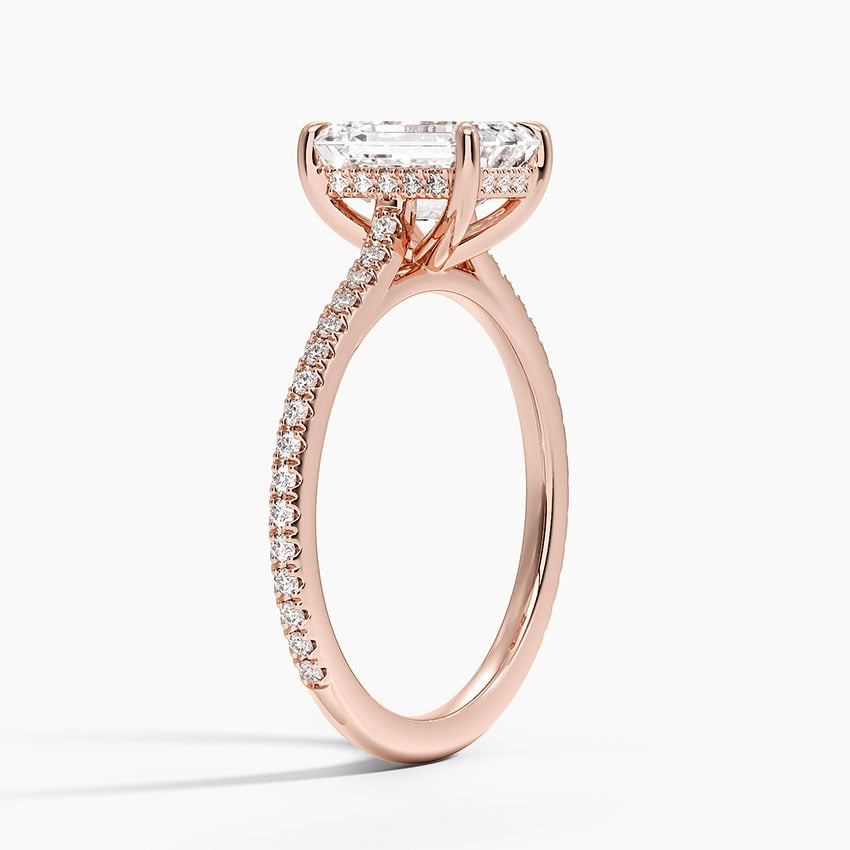 1 1/2CT Emerald Lab Grown Diamond Engagement Ring