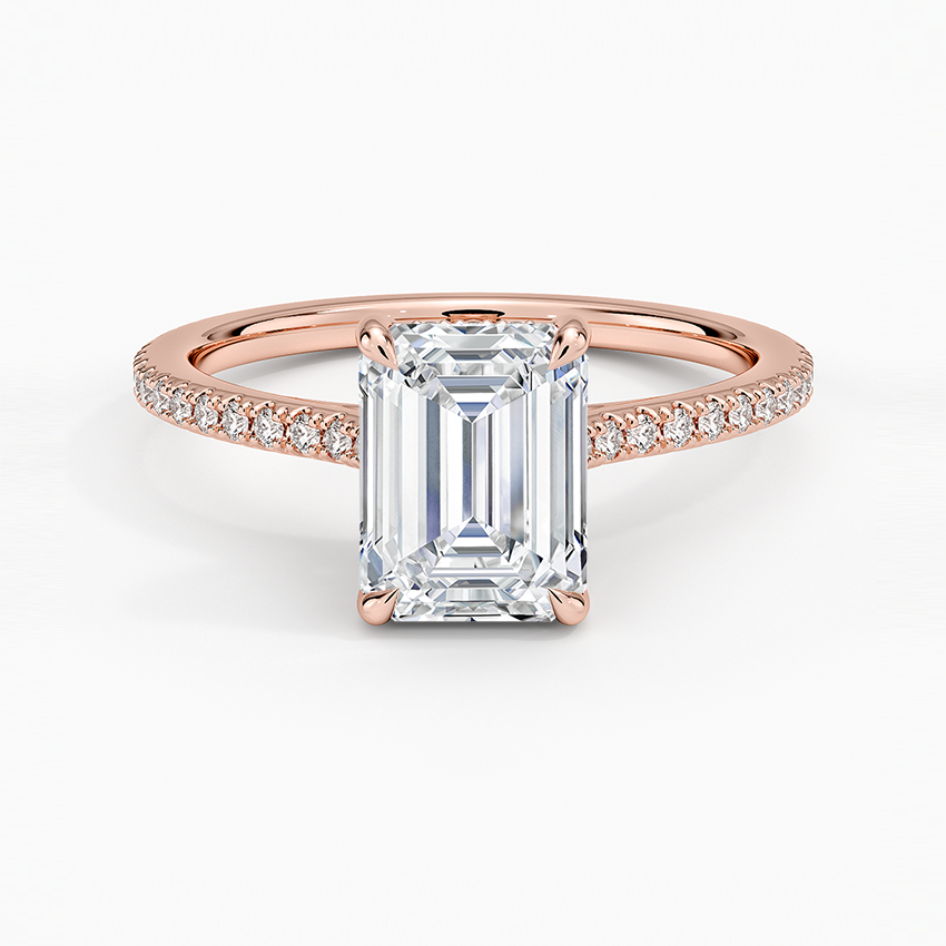 1 1/2CT Emerald Lab Grown Diamond Engagement Ring