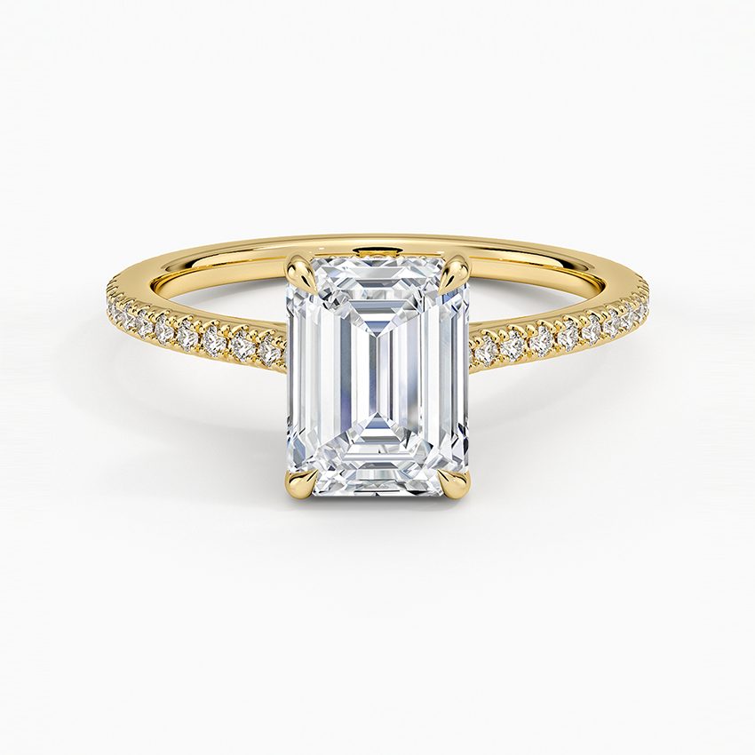 1 1/2CT Emerald Lab Grown Diamond Engagement Ring