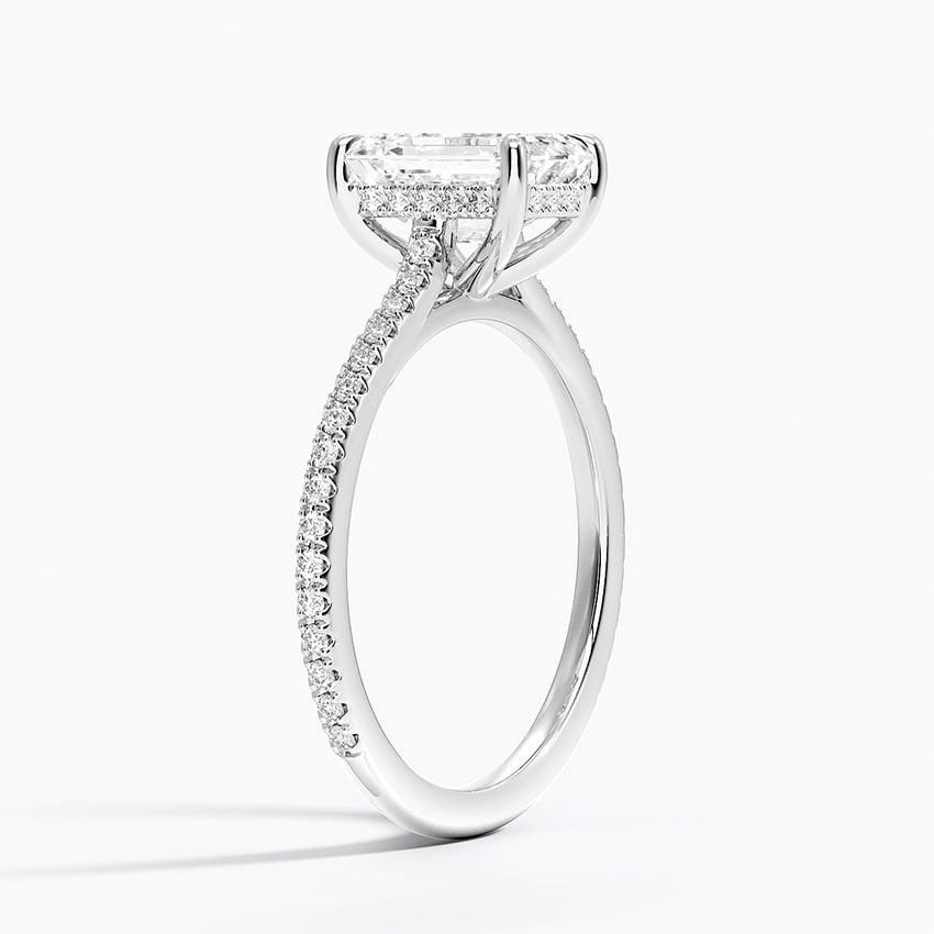 1 1/2CT Emerald Lab Grown Diamond Engagement Ring