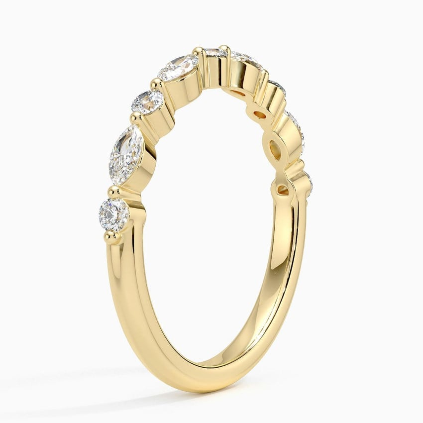 3/8 CTW Half-Coverage Lab Grown Diamond 18k Solid Gold Wedding Band