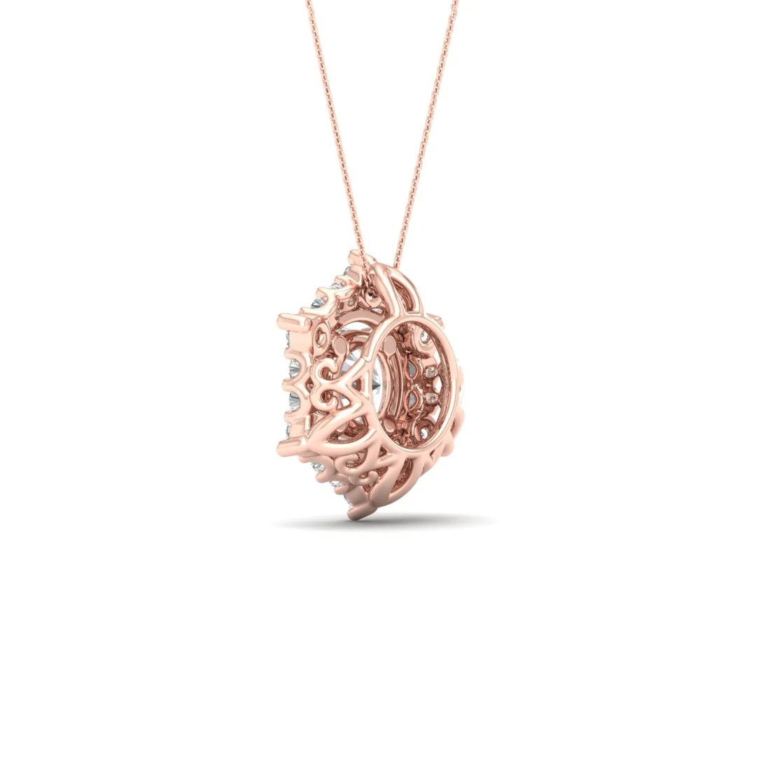 0.70 CTW Lab Grown Diamond Halo Pendant