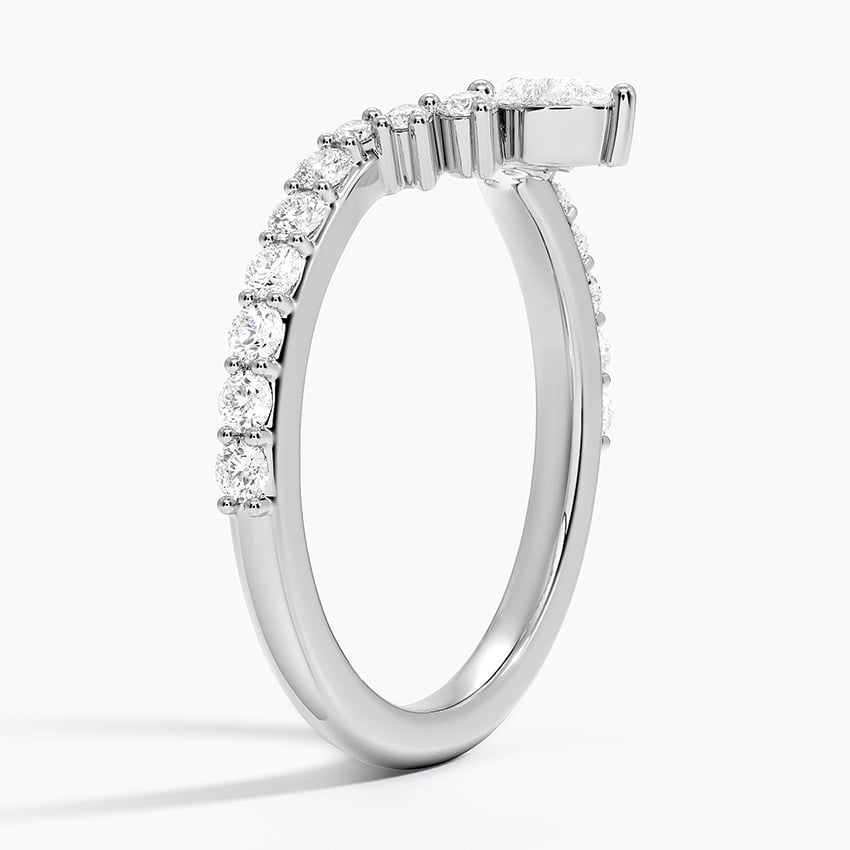 0.46CTW Round And Pear Lab Grown Diamond White Gold Wedding Band