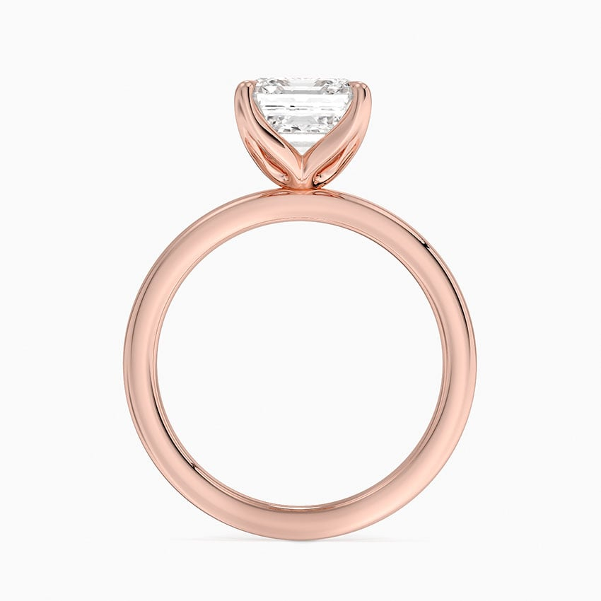 3 CT Asscher Lab Grown Diamond Gold Perfect Fit Solitaire Ring