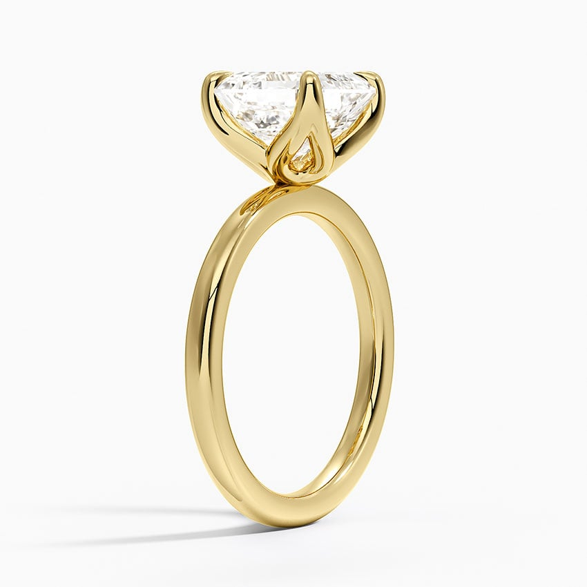 3 CT Asscher Lab Grown Diamond Gold Perfect Fit Solitaire Ring