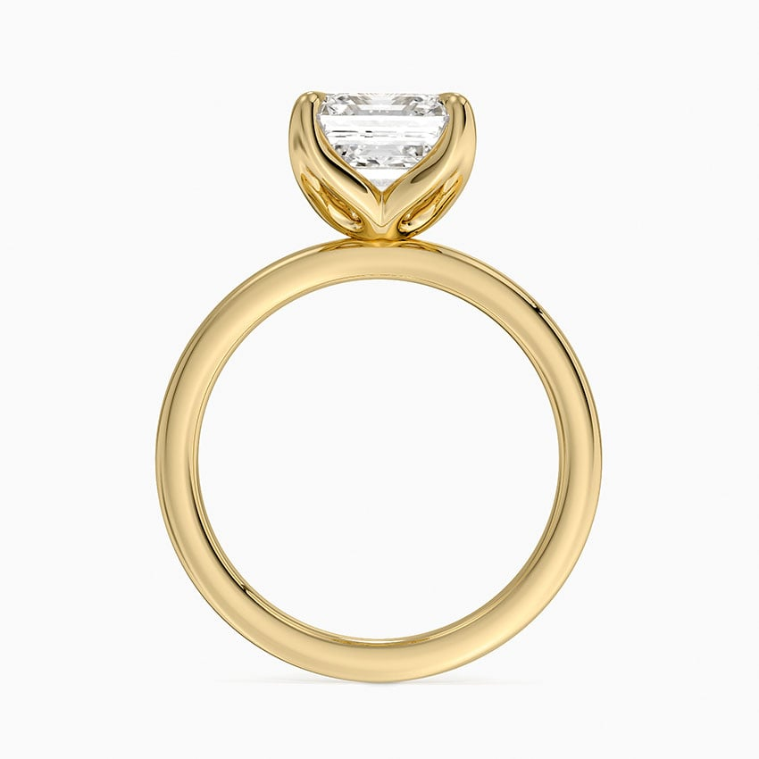 3 CT Asscher Lab Grown Diamond Gold Perfect Fit Solitaire Ring