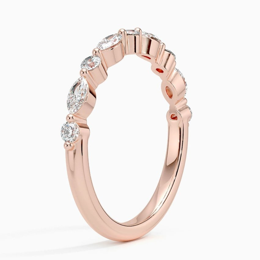 3/8 CTW Half-Coverage Lab Grown Diamond 18k Solid Gold Wedding Band