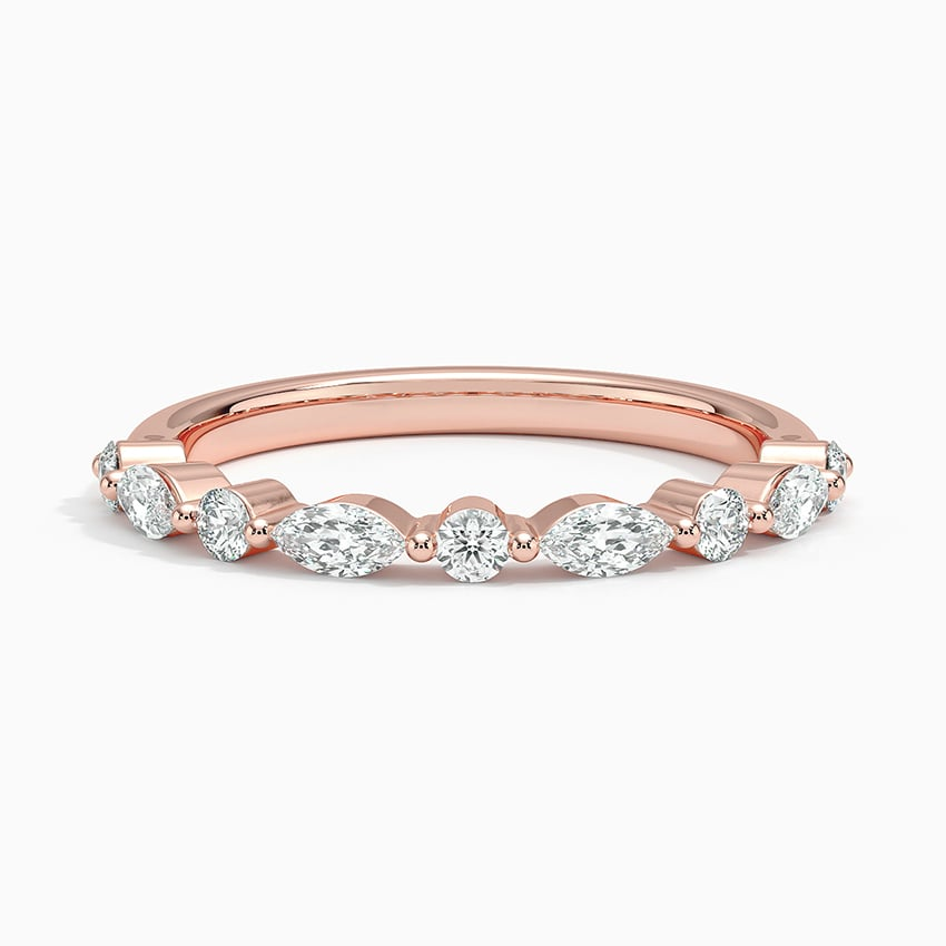 3/8 CTW Half-Coverage Lab Grown Diamond 18k Solid Gold Wedding Band