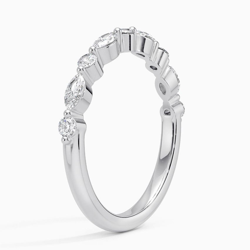 3/8 CTW Half-Coverage Lab Grown Diamond 18k Solid Gold Wedding Band