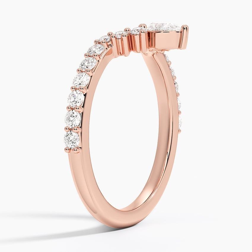 0.46CTW Round And Pear Lab Grown Diamond White Gold Wedding Band