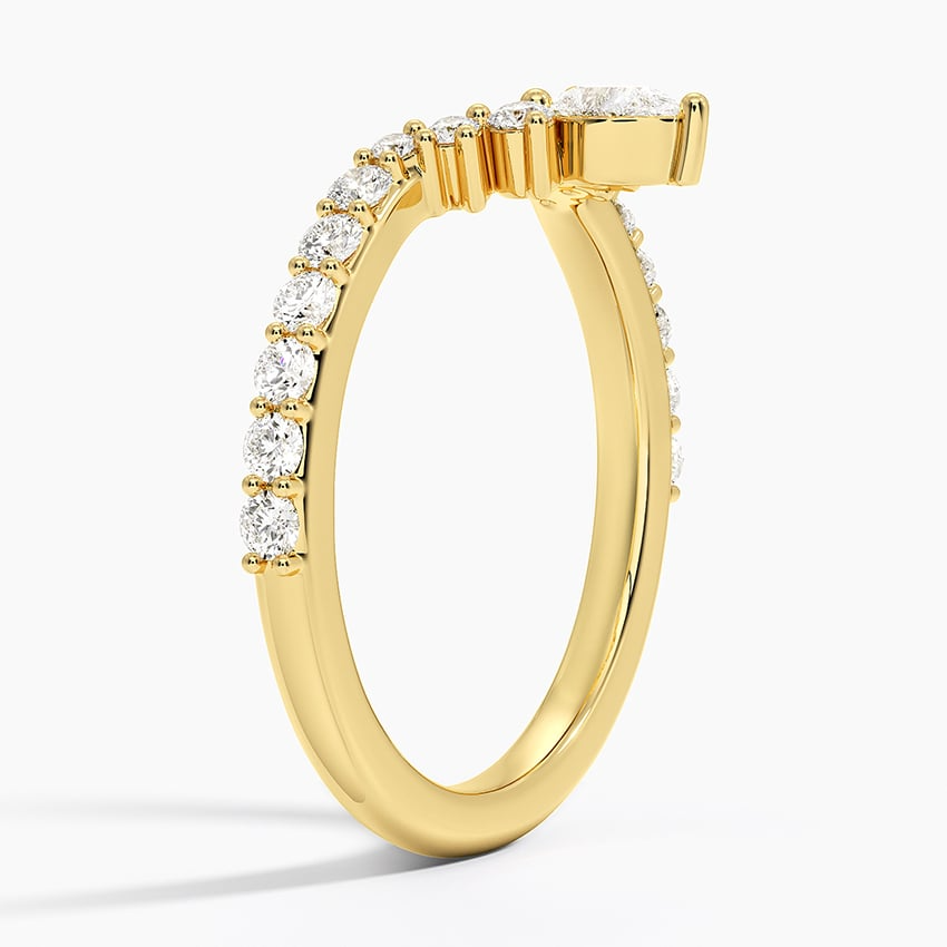 0.46CTW Round And Pear Lab Grown Diamond White Gold Wedding Band