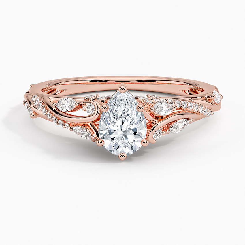 1/2 CT Pear Cut Rose Gold Lab-Grown Diamond Engagement Ring