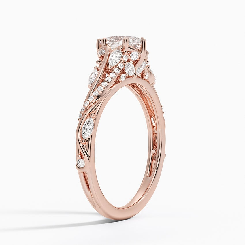 1/2 CT Pear Cut Rose Gold Lab-Grown Diamond Engagement Ring