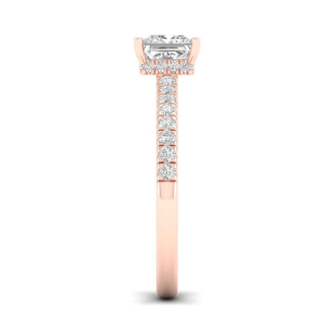 0.98CTW Princess Cut Lab Grown Diamond Ring Women
