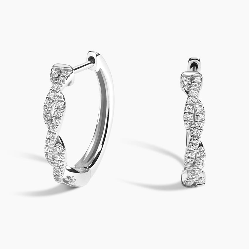 Twisted Rope 1/6 CTW Lab Grown Diamond Hoop Earrings