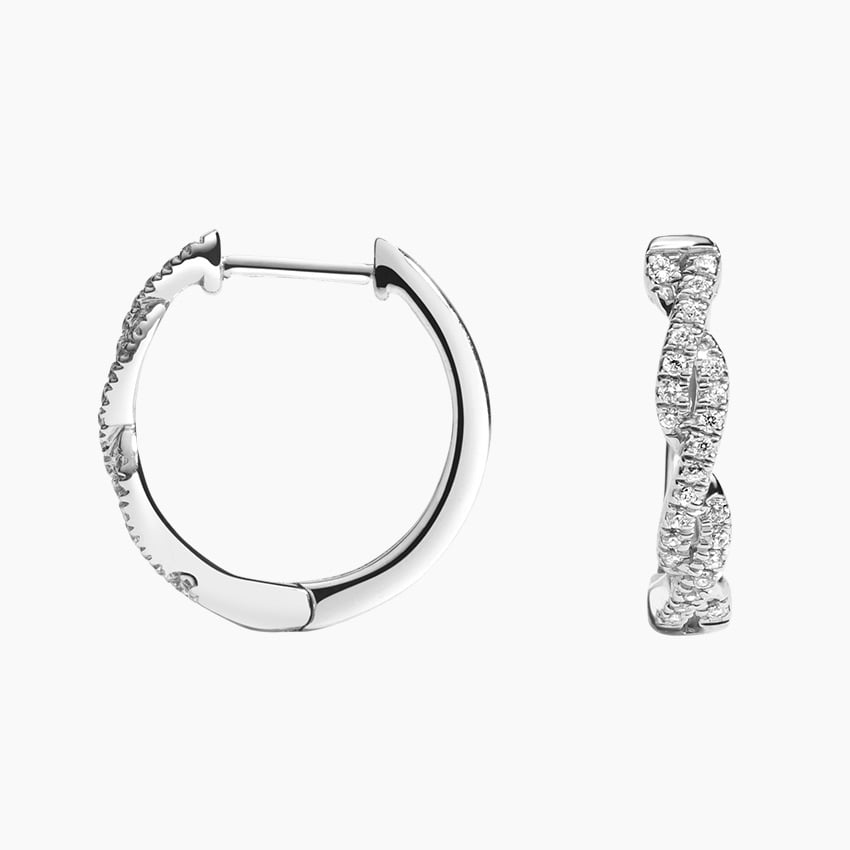 Twisted Rope 1/6 CTW Lab Grown Diamond Hoop Earrings