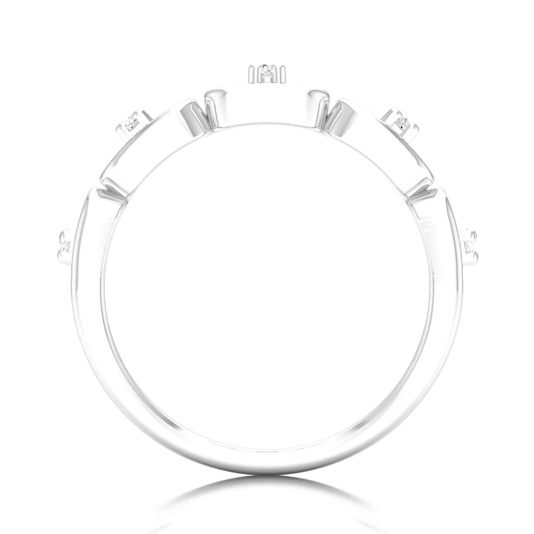 0.100Ctw Lab Grown Diamond Stadium Shaped Wedding Band