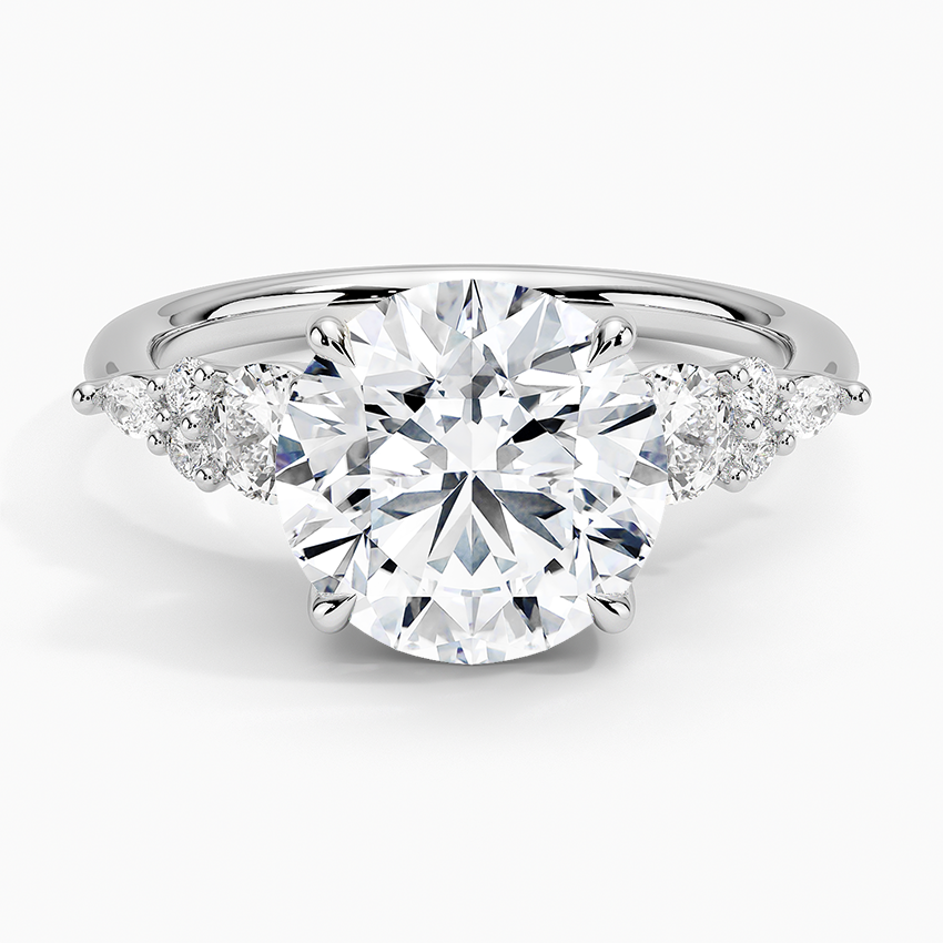 3CT Round Lab Grown Diamond Gold Three Stone Ring