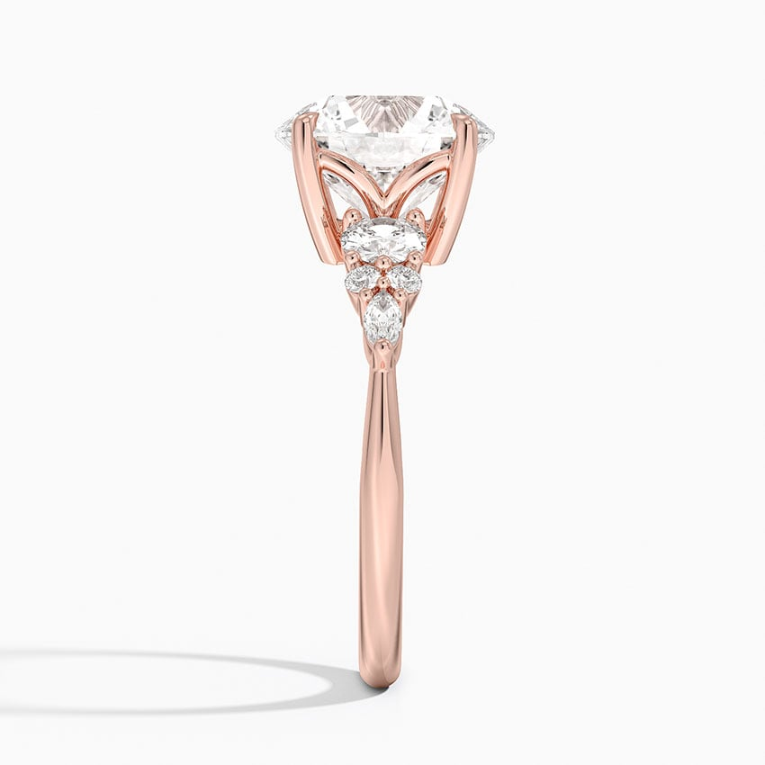 3CT Round Lab Grown Diamond Gold Three Stone Ring