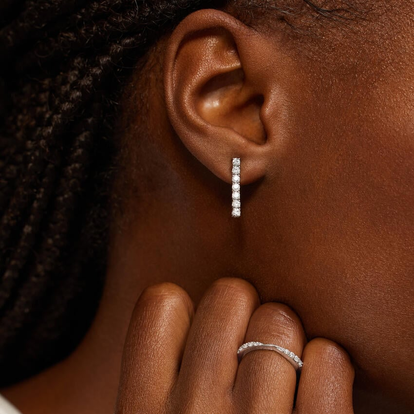 5/8 CTW Lab Grown Diamond Tennis Drop Earrings