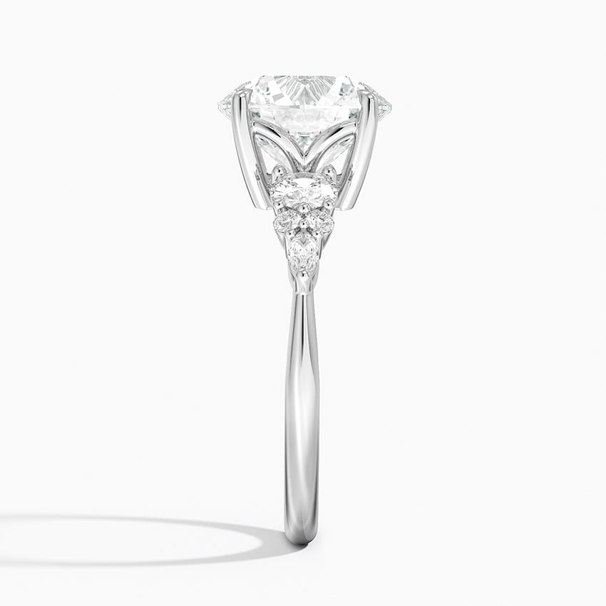 3CT Round Lab Grown Diamond Gold Three Stone Ring