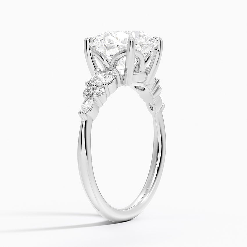 3CT Round Lab Grown Diamond Gold Three Stone Ring