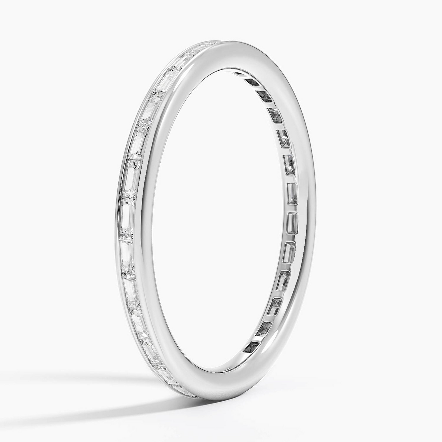 Channel Set Baguette Lab Grown Diamond Gold Wedding Band