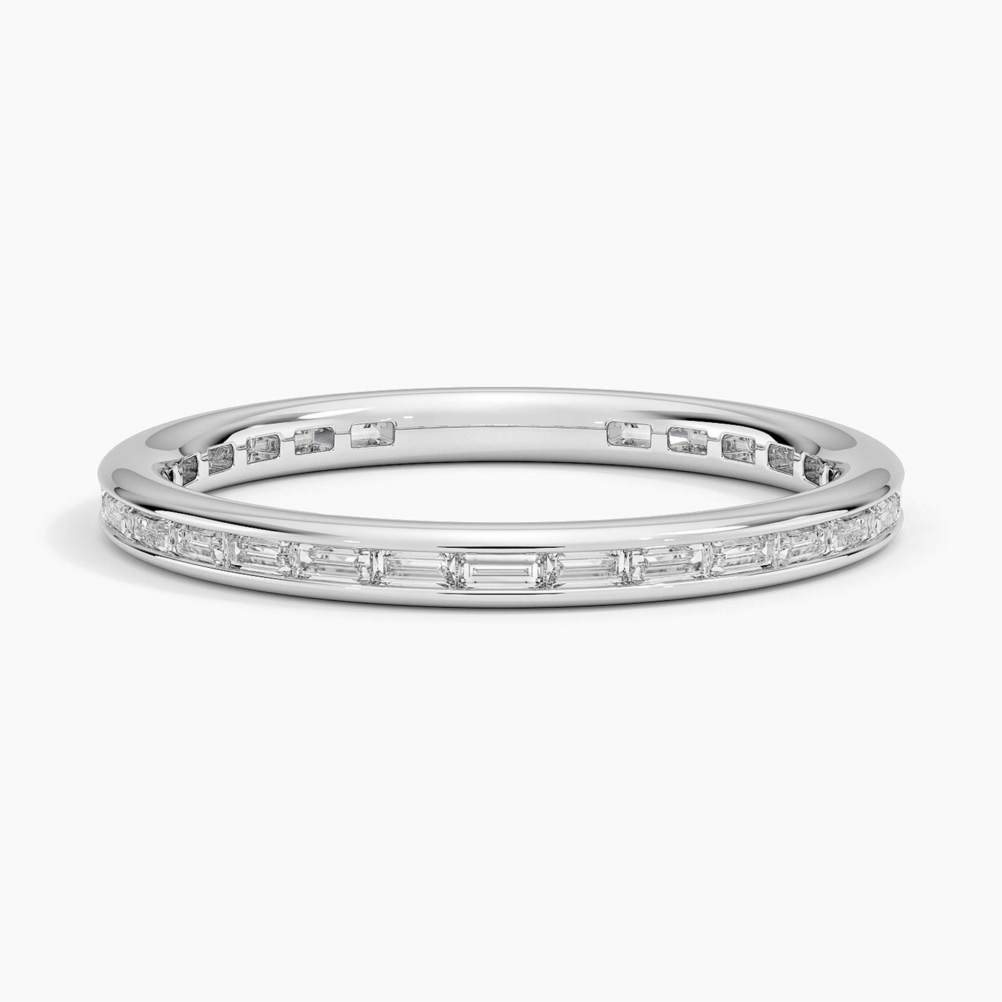 Channel Set Baguette Lab Grown Diamond Gold Wedding Band