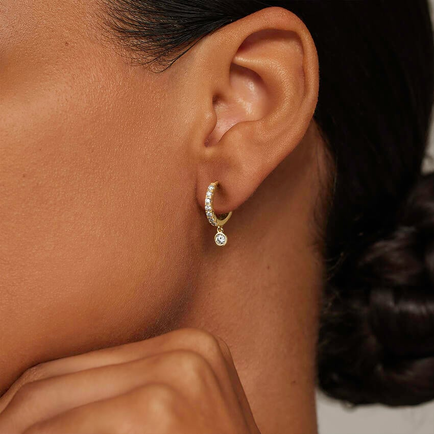 1/2 CTW Lab Grown Diamond Drop Huggie Earrings
