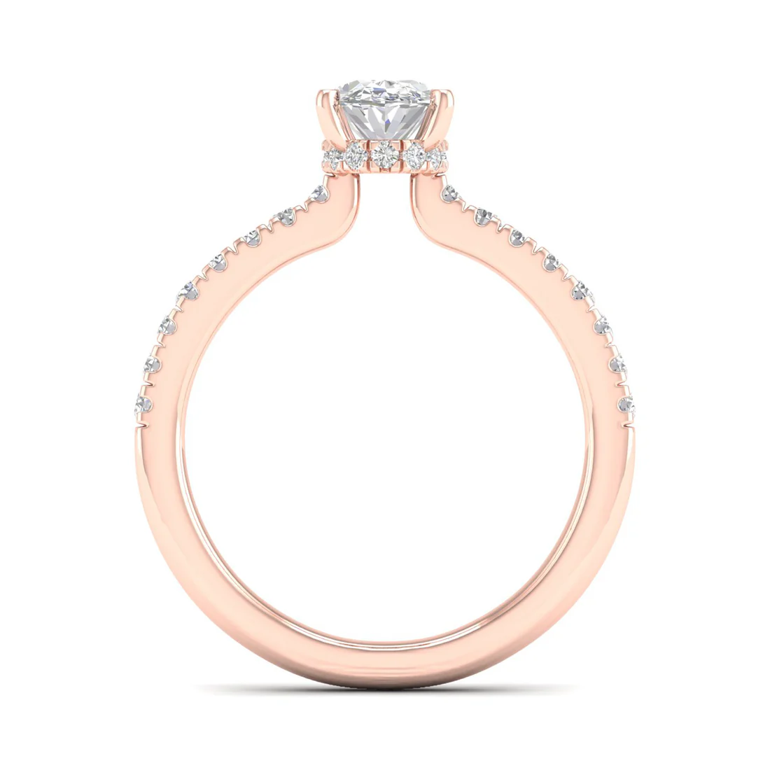 1 CTW Oval Cut Lab Grown Diamond Halo Engagement Ring