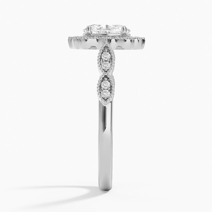 3/4CT Oval Lab Grown Diamond Halo Engagement Ring