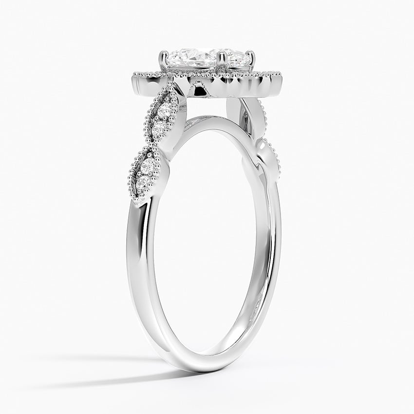 3/4CT Oval Lab Grown Diamond Halo Engagement Ring