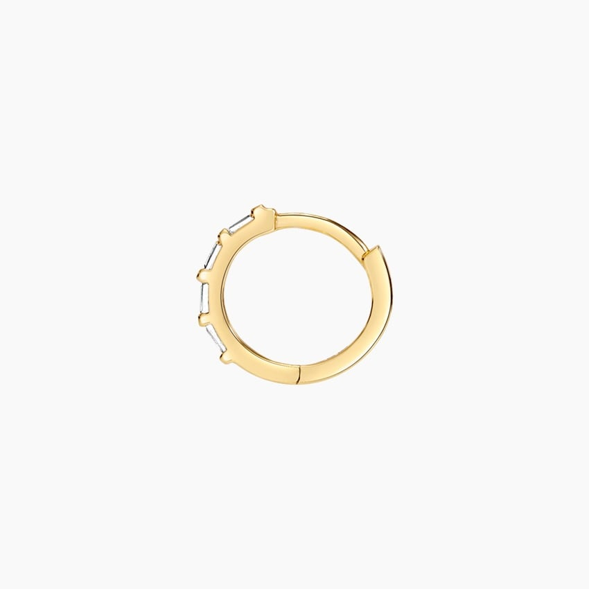 Baguette Cut Lab Grown Diamond Hoop Earring Set