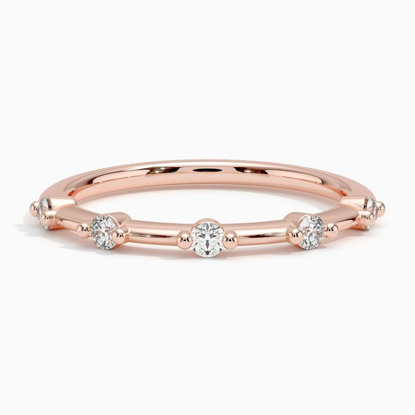0.14CTW Unique Trendy Lab Grown Diamond Wedding Band