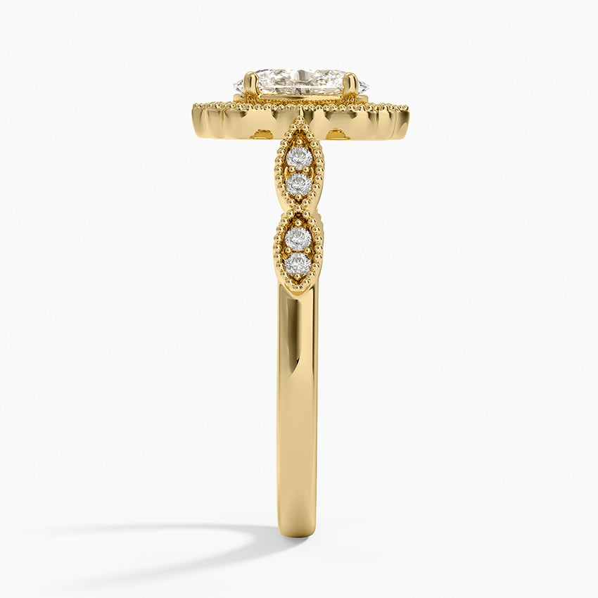 3/4CT Oval Lab Grown Diamond Halo Engagement Ring