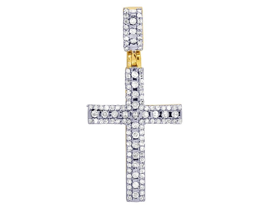 0.60 CTW 10K Lab Grown Diamond Cross Pendant Charm