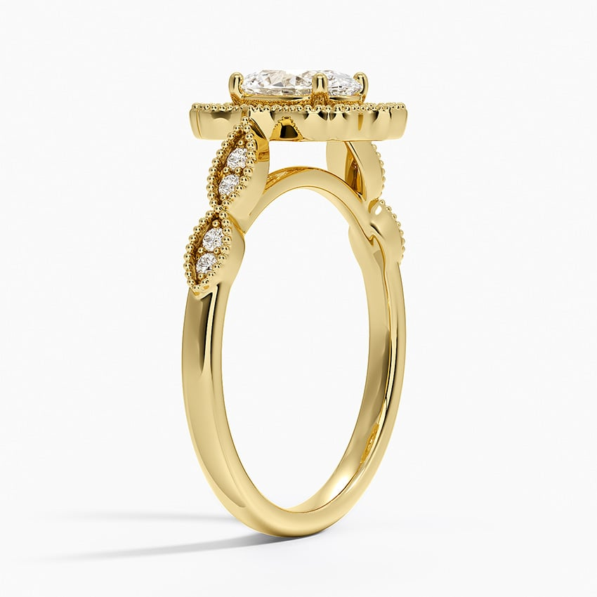 3/4CT Oval Lab Grown Diamond Halo Engagement Ring