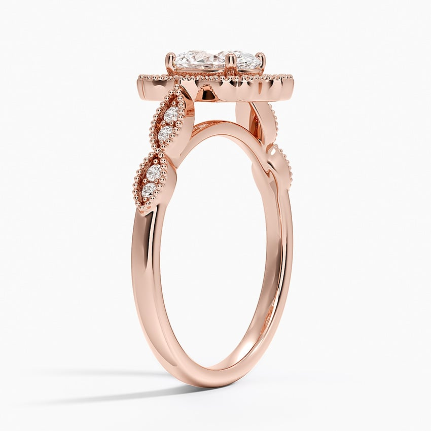 3/4CT Oval Lab Grown Diamond Halo Engagement Ring